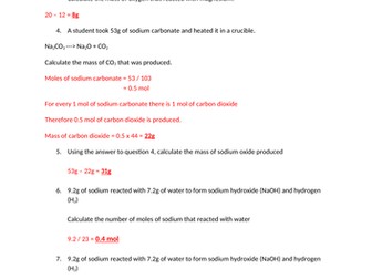 AQA 9-1 Chemistry Quantitative Chemistry Game