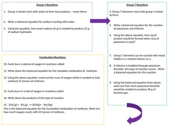 AQA 9-1 Chemistry Quantitative - Reacting Masses Revision