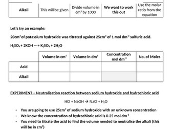 AQA 9-1 Chemistry Titration Worksheet (with help)