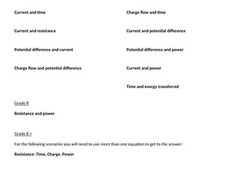 AQA 9-1 Physics - Selecting the correct equation