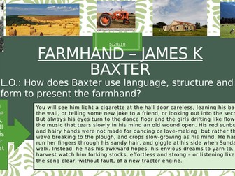 Farmhand by James K Baxter iGCSE