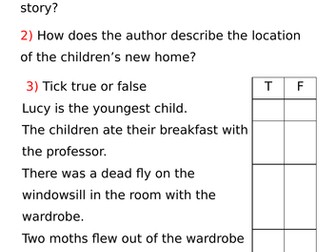 The Lion, The Witch and The Wardrobe - Guided reading planning, notebook and activity sheets
