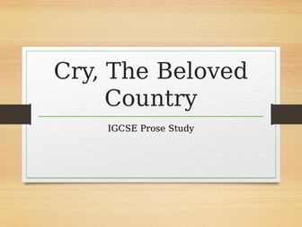 Cry, The Beloved Country