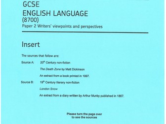 A range of exemplar responses to the AQA GCSE ENGLISH LANGUAGE papers - 1 and 2