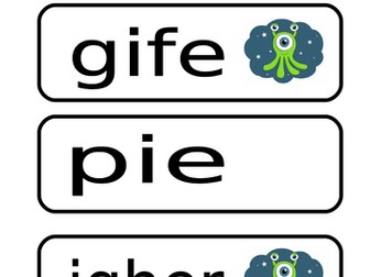 Phonics words 'igh' 'i-e' 'ie'