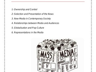 AQA Sociology A Level Mass Media Revision Booklet (All 6 Topics)