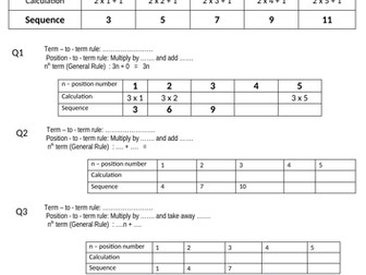 Linear sequence : Keywords