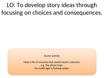 Creative writing task - choice and consequences