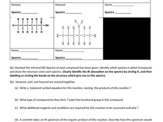 Infrared (IR) Spectroscopy GCSE/easy A-Level or AS Organic Chemistry WITH ANSWERS !!