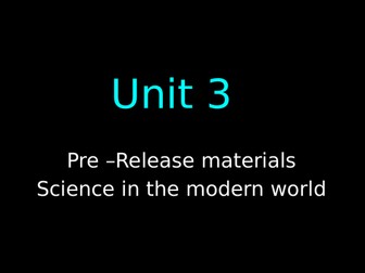 AQA Applied Science - Unit 3 Pre-Release Exam preparation