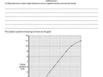 GCSE Physics AQA P5 Forces - Required Practical 6 Springs Exam Questions