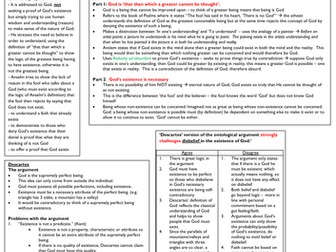 Ontological Argument Summary Sheet
