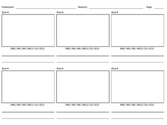 Filming Storyboard Template