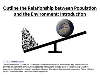 AQA A Level (7037) Population and the Environment