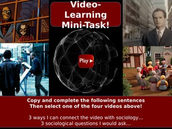 GCSE Sociology - Awesome Music Videos - Activity - Starter - Fun - Sociological - Free [GODWIN86]