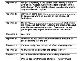 Nativity play for KS2 written as TV Evening News