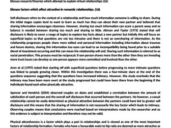 Relationships AQA Psychology (from 2015) Paper 3 Questions and answers and model answers