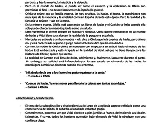 'El Laberinto del Fauno' (Pan's Labyrinth) Spanish A Level - All Revision Notes