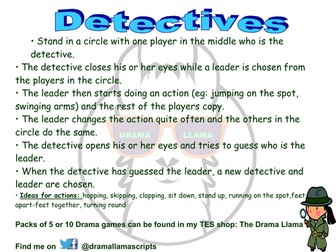 Detectives! Drama Activity/Warm up Game