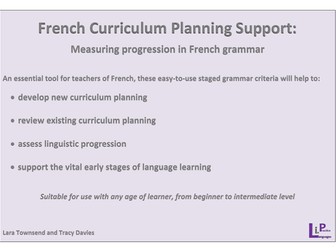 French curriculum planning - measuring progression in French grammar