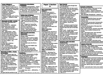 AQA Paper 1 help sheets