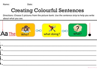 Writing colourful sentences