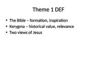 Eduqas A2 Religious Studies: Component 1 Theme 1 DEF - Religious Figures and Sacred Texts