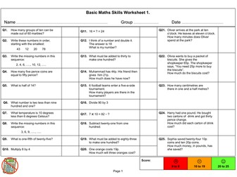 Basic Maths Skills Worksheets (Set 1)
