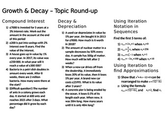 Growth & Decay with Iterative Processes Revision