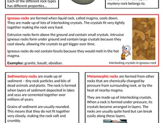 Rocks Factsheet