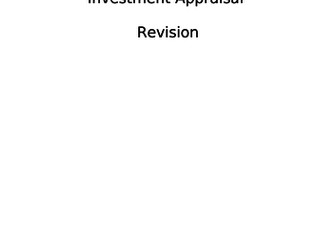 AQA Accounting - Investment appraisal revision pack