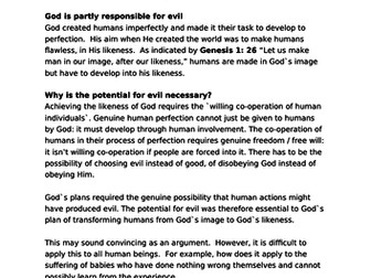 Lesson 7: Problem of Evil and Suffering AQA Religious Studies GCSE Christianity Core Beliefs
