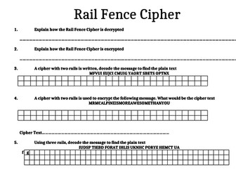 IGCSE Rail Fence Cipher Encryption/Decryption Task