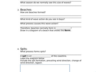Coastal processes and landform