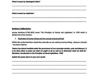 Utilitarianism Revision Notes - WJEC/EDUQAS A-Level Religious Studies