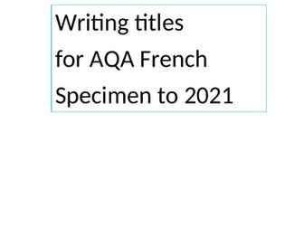 AQA French Writing exam titles