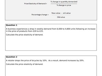 Price elasticity of demand - Questions and solutions