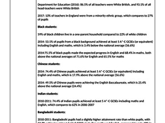 AQA A-level Sociology Education key theorists and useful statistics