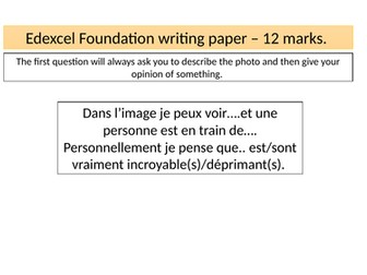 Edexcel Foundation task 1 written / writing paper.