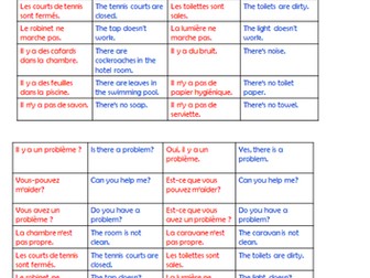 Problems and transactional language holiday. Role play.