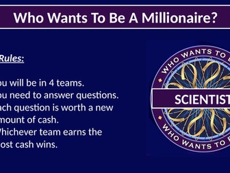 Genetics and Evolution - Who wants to be a Millionaire Revision Game