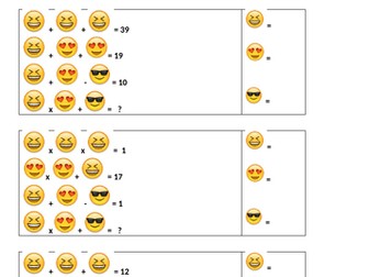 Emoji Algebra - quick easy lesson for year 5 or 6!