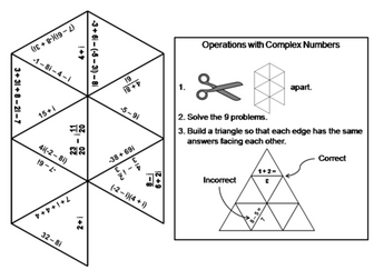 Operations with Complex Numbers Game: Math Tarsia Puzzle