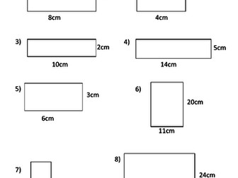 Area of rectangles with answers