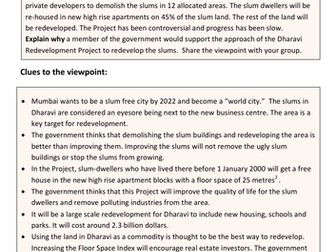 Using the jigsaw method to discuss redeveloping the Dharavi slums in Mumbai, India