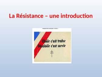 A' Level French PPT Theme 4 La Resistance