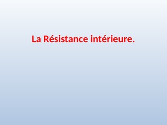 A Level French PPT Resistance Interieure