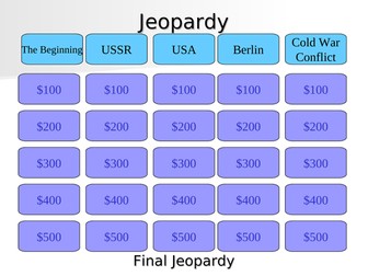 Edexcel GCSE History 9-1 - Cold War Jeopardy Revision Game