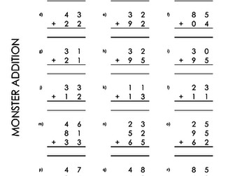 Double Digit Addition Sheets Volume Two