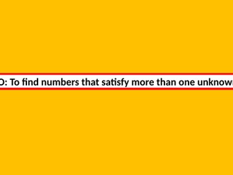 Algebra - Numbers that satisfy more than one unknown